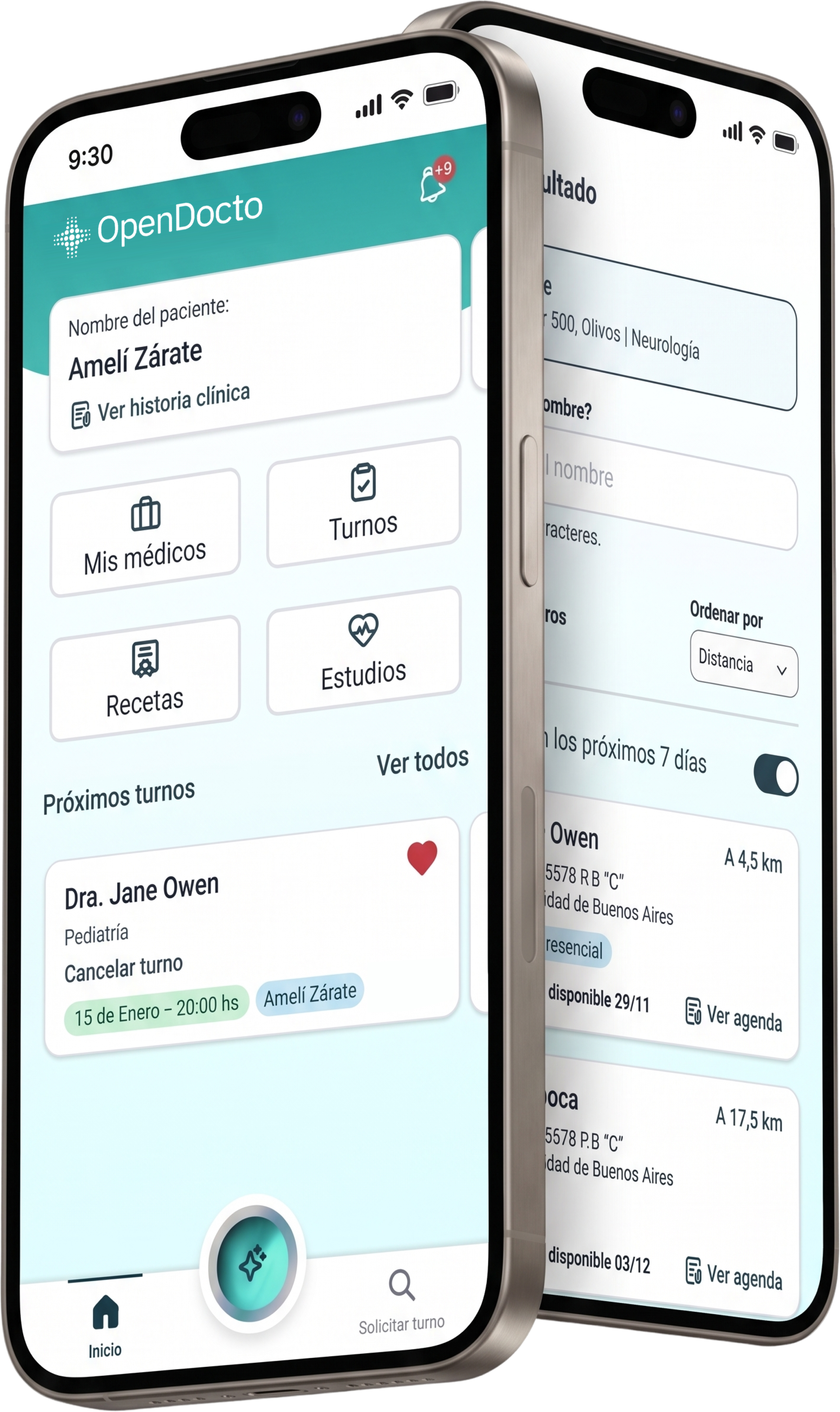 App Móvil OpenDocto en un teléfono